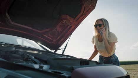 video of woman calling for assistance on the road