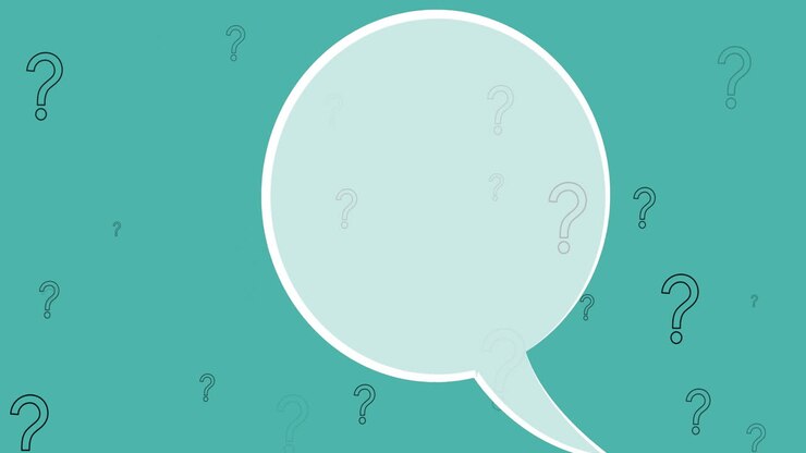 Animation of speech bubble and question marks over green background