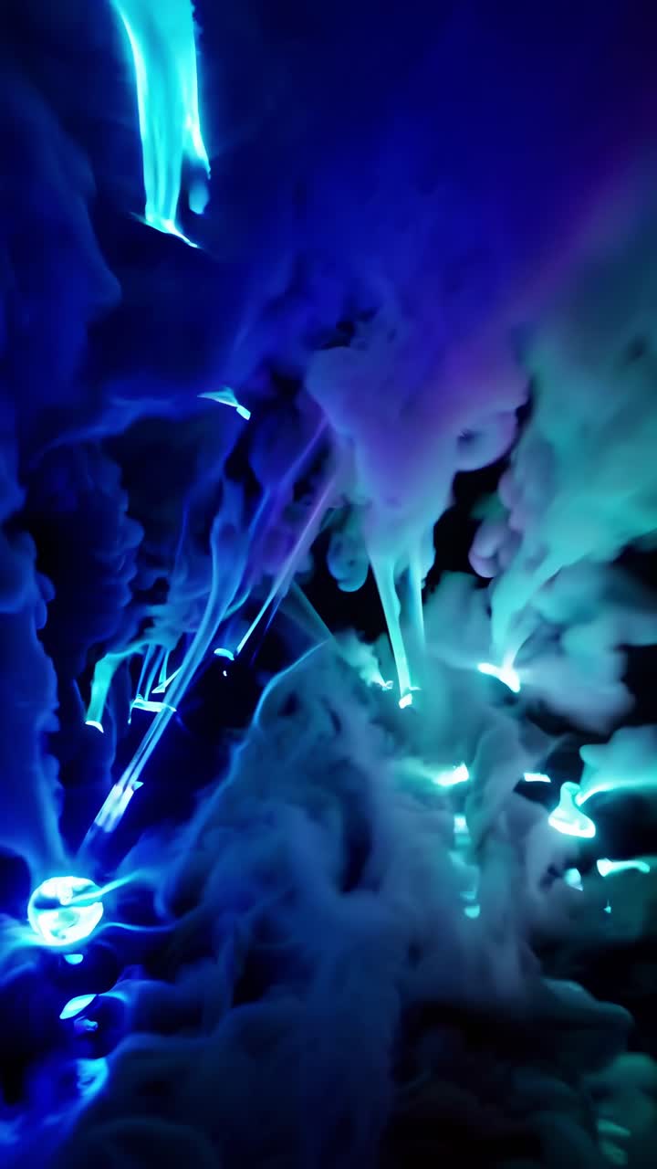 Vibrant Neon Smoke and Light Beams