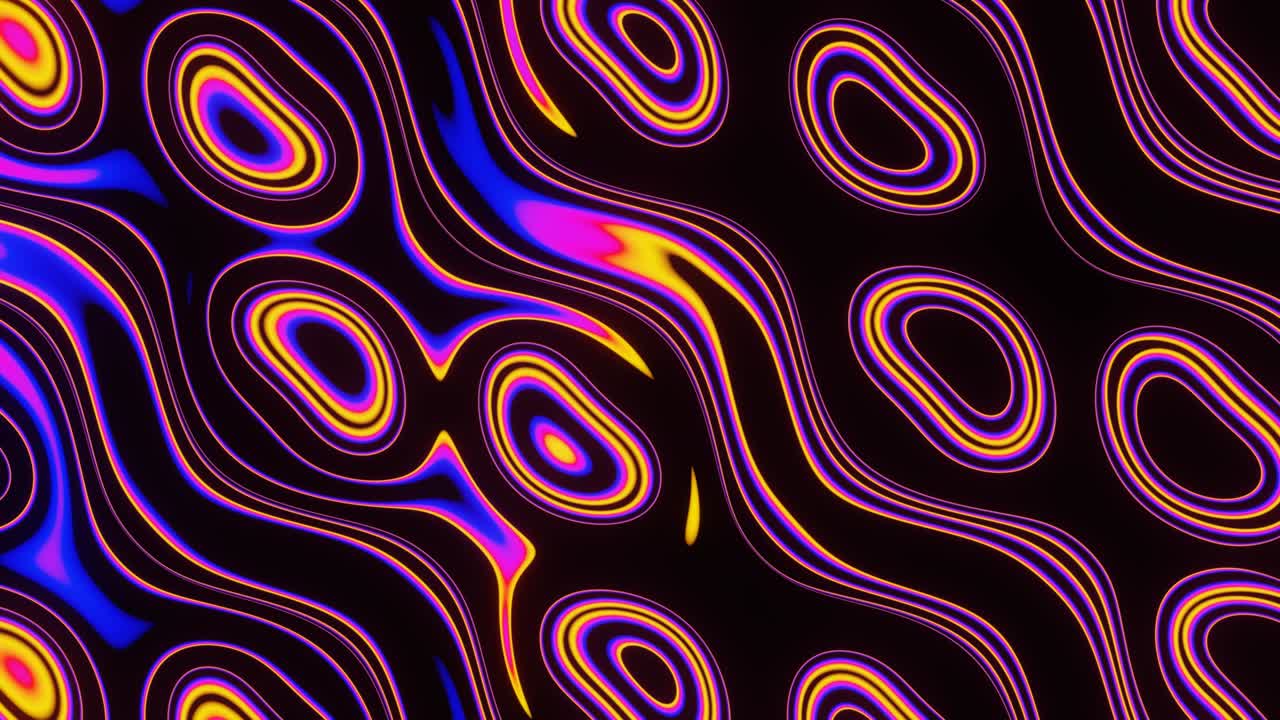 Running neon worms, abstract background.