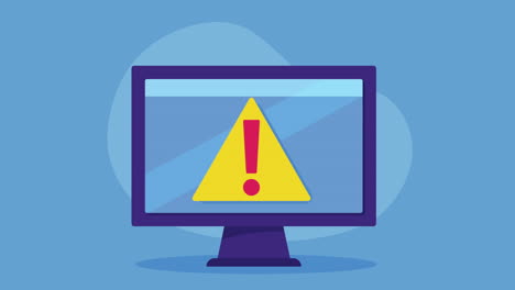 escritorio con animación de seguridad cibernética