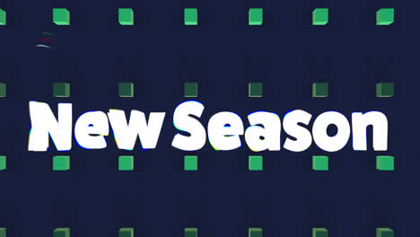 Animation-of-new-season-text-over-cubes-on-black-background