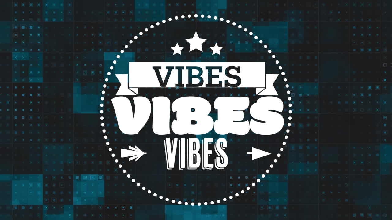 animación de texto de vibraciones en fondo negro