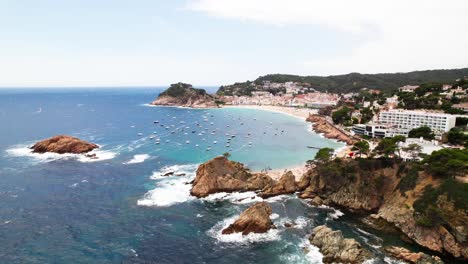 destino turístico de platja mar menuda en tossa de mar, costa brava en girona, españa