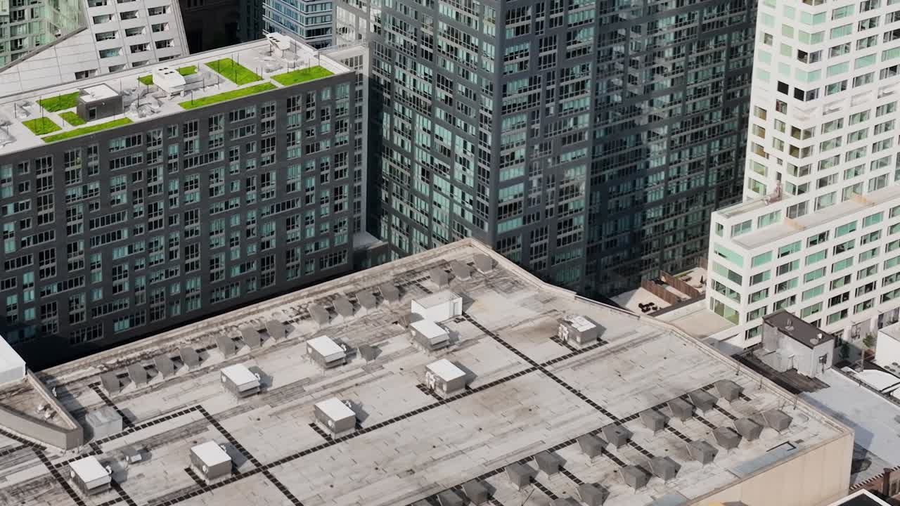 New York City rooftops viewed from above showcasing urban development