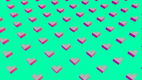 formas 3d que se mueven en fondo verde