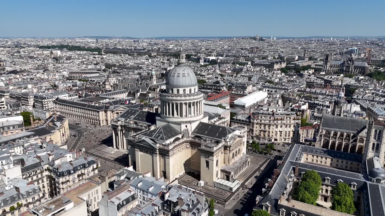 Pantheon At Paris Ile De France In France. Amazing Shrine. Pantheon Paris Landscape. Pantheon At Paris In Ile De France France. Imposing Construction. Cultural Heritage.