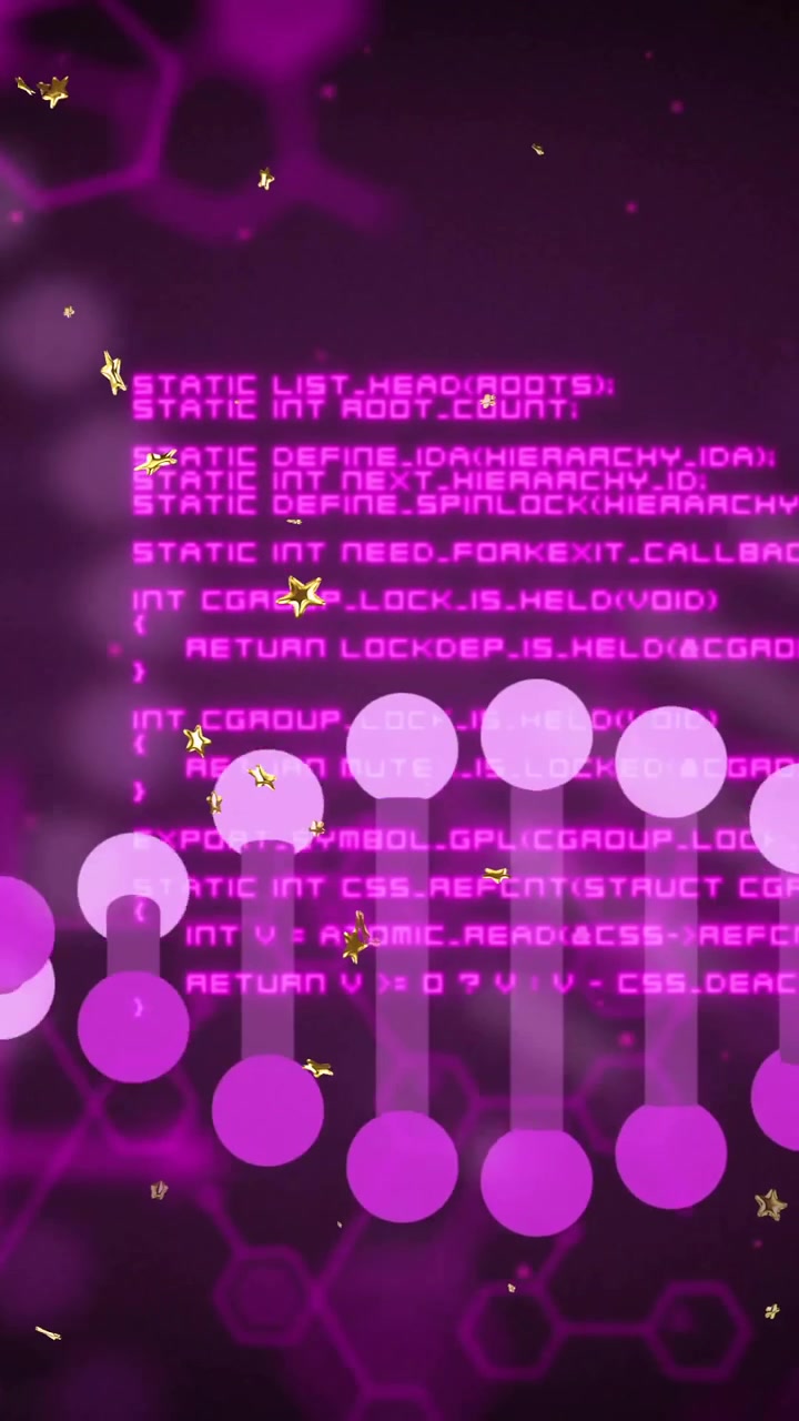 Scientific data processing animation with DNA strand and binary coding elements