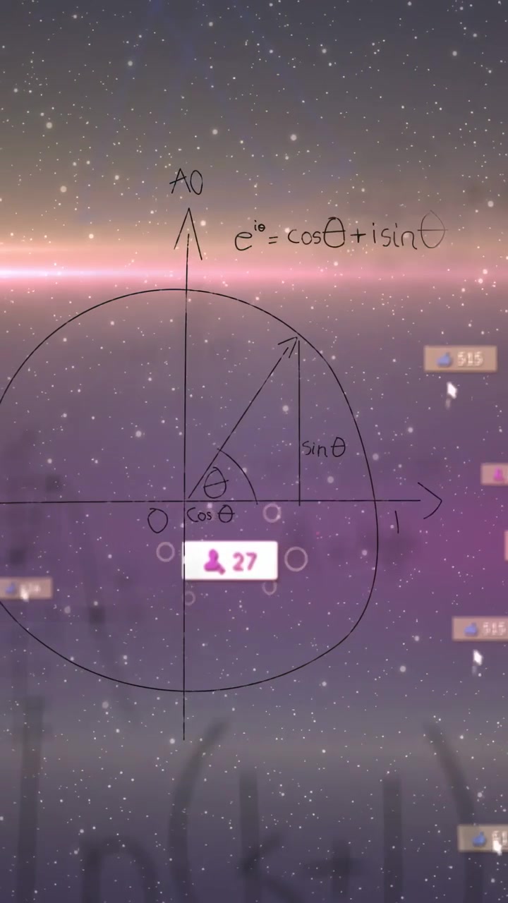 Cursor hovering, hand-drawn diagrams shifting unit circle to parabola, badges updating to show math