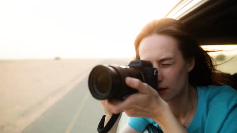 woman traveling in a car