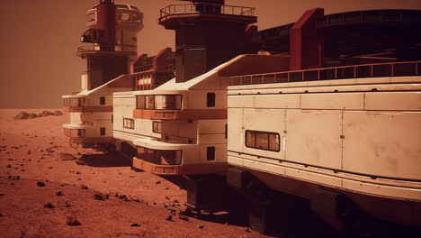 futuristic building on mars