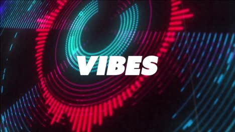 animación de vibraciones de texto sobre el fondo del patrón