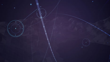 animación de redes de conexiones sobre montañas giratorias