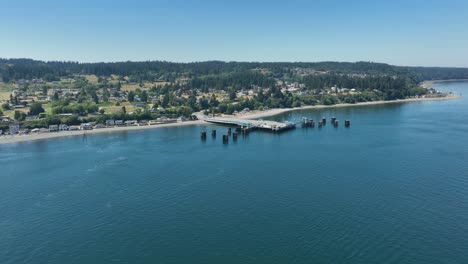 aerial of a vacant ferry terminal in washington state