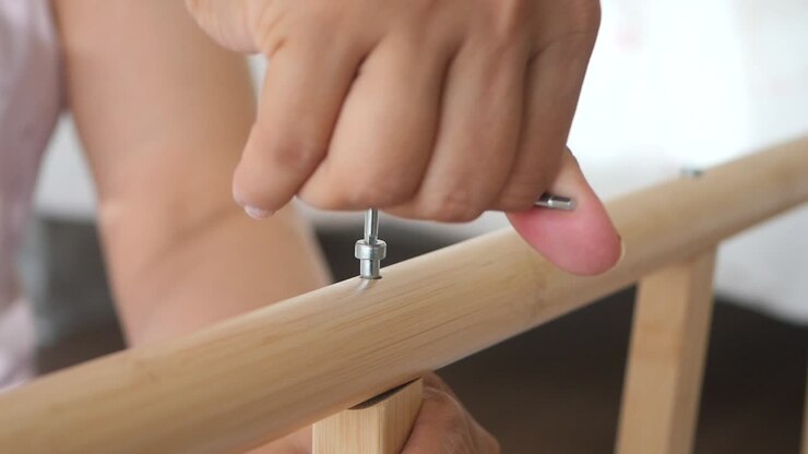 Assembling furniture with an Allen wrench