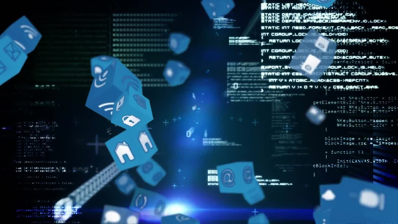 Internet icons and symbols dropping