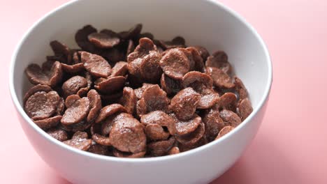 chocolate cereal in a bowl