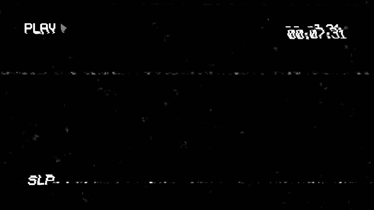 Effetto di Sovrapposizione di Riproduzione VHS con Rumore Statico e Timecode