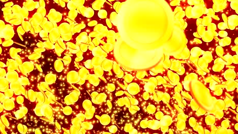 gold coin particles, cg animation, loop,