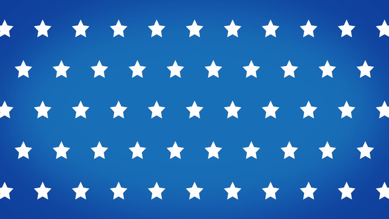 animación de estrellas blancas parpadeando sobre un fondo azul en un bucle sin costuras.