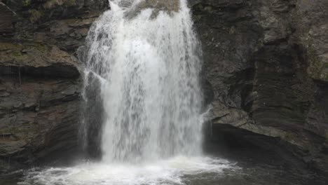 slow titling shot establishing the water rushing through the falls of falloch