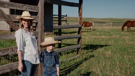 mother and son at the ranch