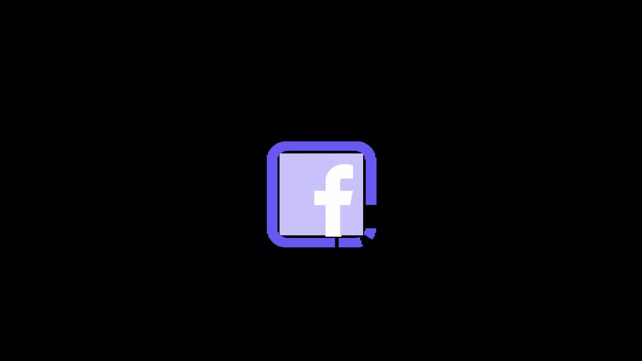 Animeret Facebook-logo vises på sort baggrund