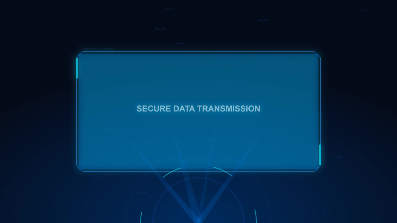 Digital Interface Displaying Secure Data Transmission Text