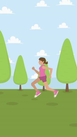 mujer corriendo en un parque
