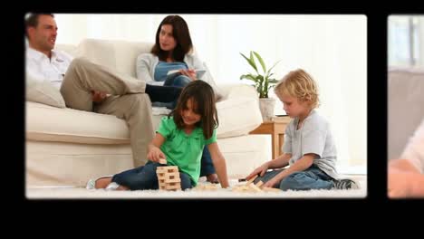 montage of families having great times together