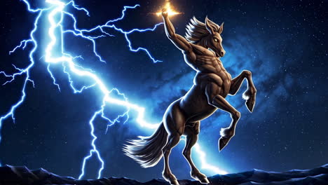 powerful centaur with lightning