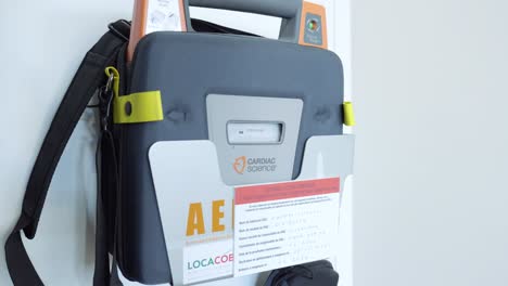 cardiac science automated external defibrillator (aed) mounted on a wall