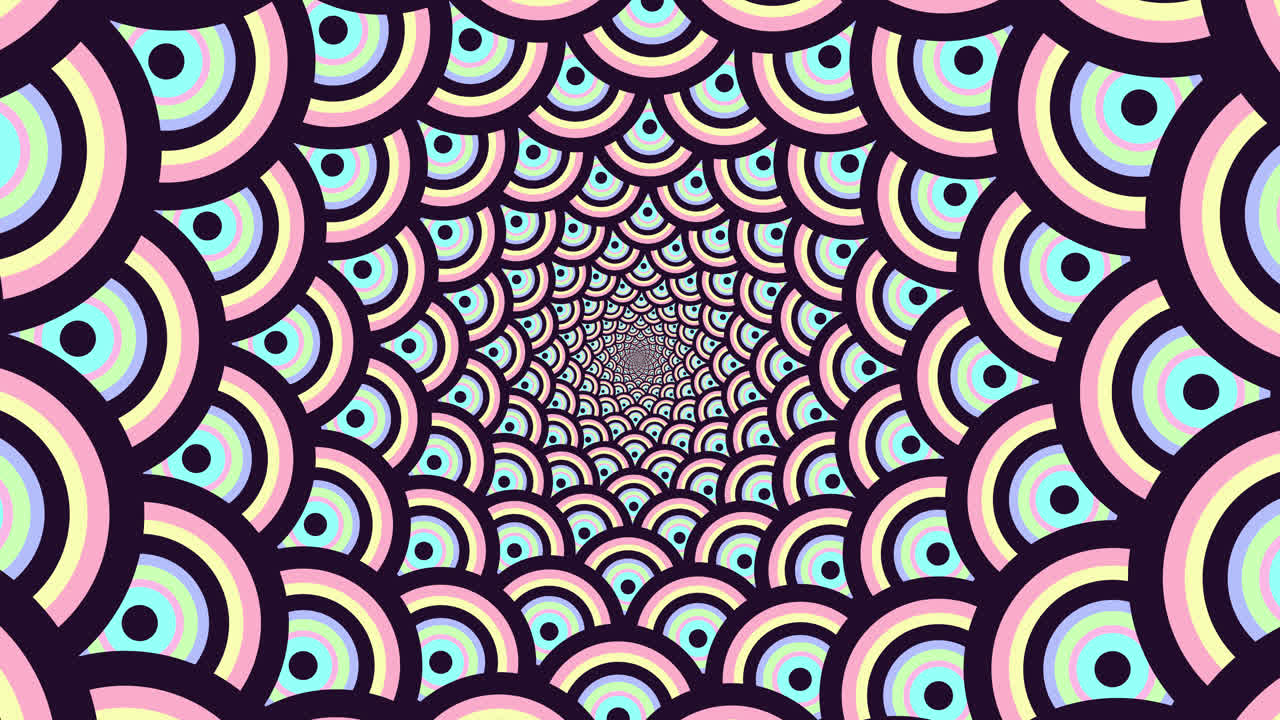 Vortice di Motivo Geometrico Psichedelico - Archi e Cerchi Concentrici Ipnotici