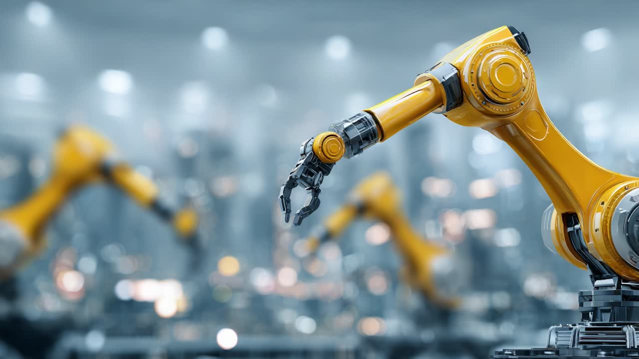 Innovative Robotic Arm Technology in Dynamic Manufacturing Environment Showcasing Precision and Efficiency in Automation Processes