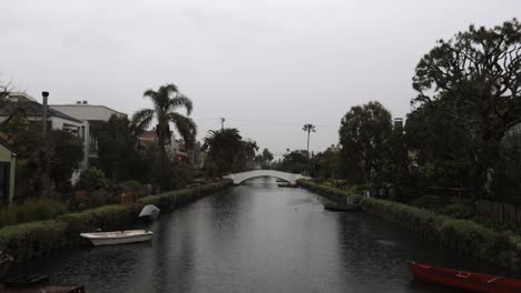 venice canal durning a rain storm