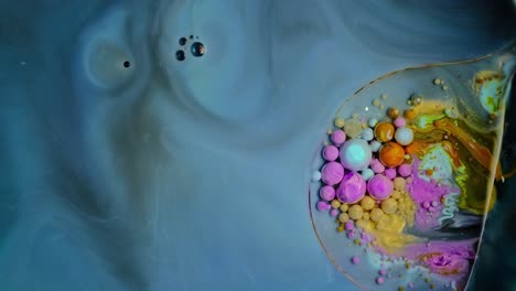 pintura colorida y burbujas fondo abstracto video 4k