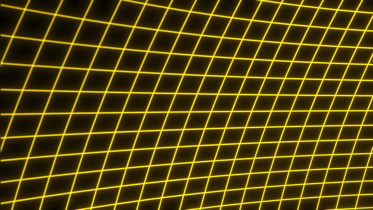Abstract Grid Pattern with Yellow Neon Lines