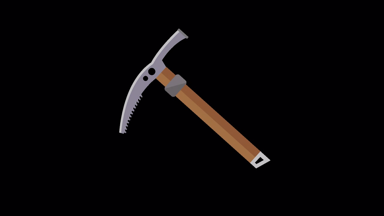 Animated Pickaxe Tool Assembling and Disappearing
