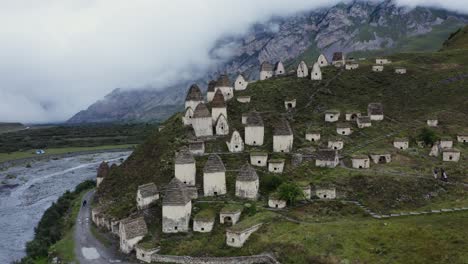 ancient svan towers in the caucasus mountains