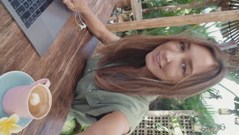 woman filming her working outdoors