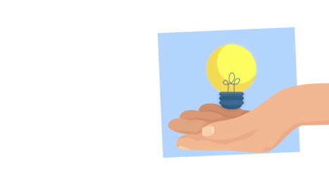 idea de la luz de la bombilla de elevación de la mano
