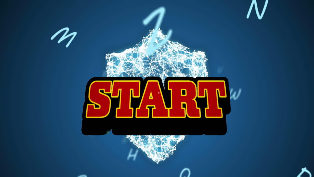 animación del texto de inicio sobre el escudo de seguridad y las letras