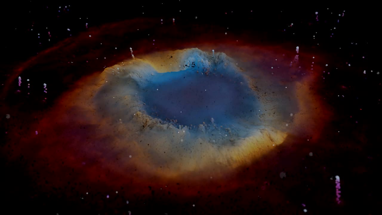 recreación única de partículas de la nebulosa de la hélice