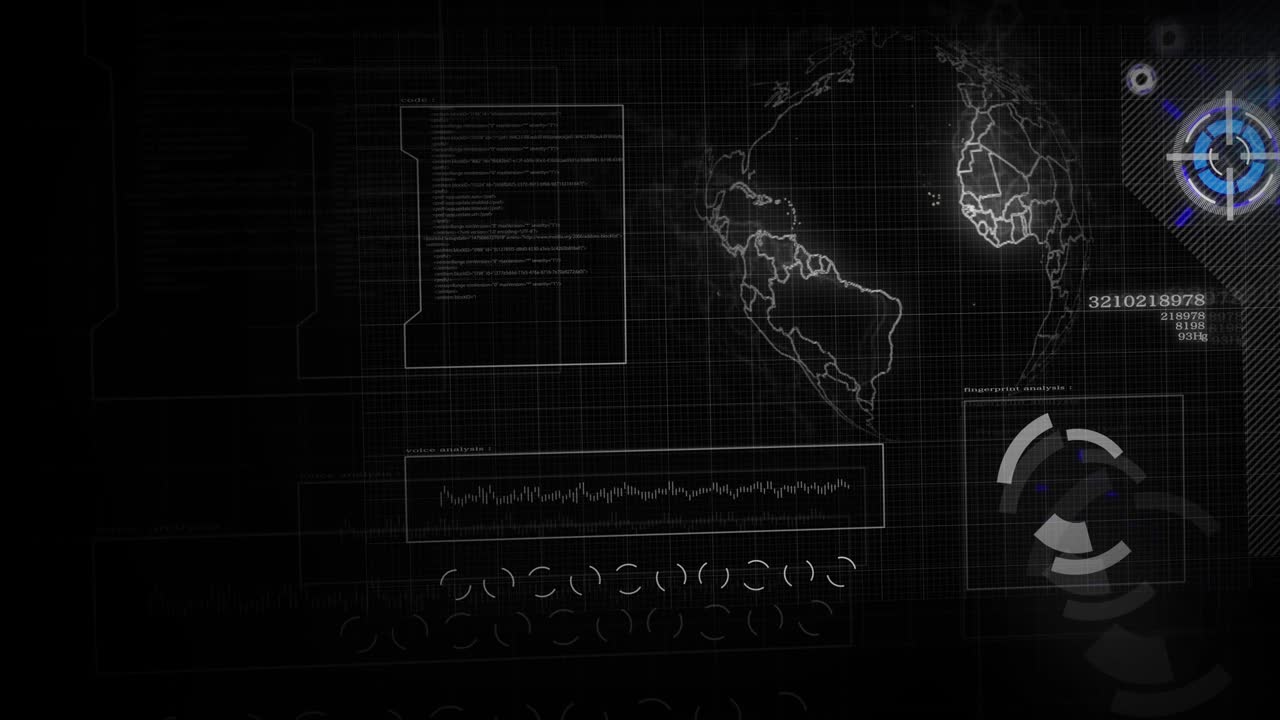 animación de tecnología digital futurista 4k 3d en pantalla de vidrio