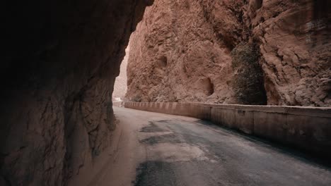 pov video footage of the roadr canyon dades in morocco