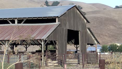 close up of stables or barn in california, usa