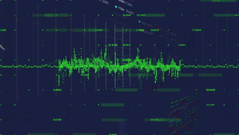 animación del procesamiento de datos sobre un fondo oscuro