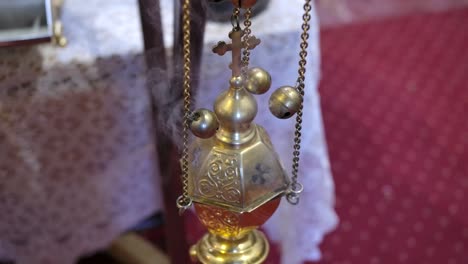 smoking censer in an orthodox church