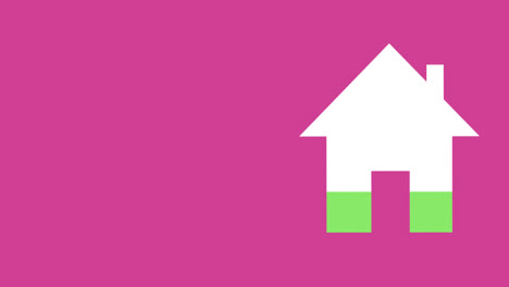 house fills green on pink background