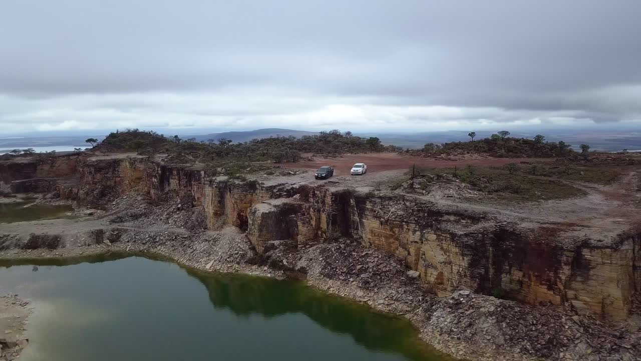 A remote quarry landscape in capitolio, minas gerais, brazil, aerial view